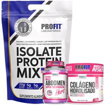 Whey Isolado 1,8kg + Colágeno Hidrolisado 150g + Termogênico Pro Abdomen Hers 60 Cápsulas - Profit