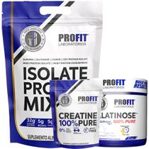 Whey Isolado 1,8kg + Creatina Pura 250g + Palatinose 100% Pure 300g - Profit