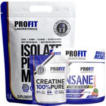 Whey Isolado 1,8kg + Pré Treino Insane Explosion 200g + Creatina Pura Monohidratada 250g - Profit Whey Isolado 1,8kg + Pré Treino Insane Explosion 200g + Creatina Pura Monohidratada 250g - Profit