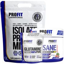 Whey Isolado 1,8kg + Pré Treino Insane Explosion 200g + Glutamina Pura 300g - Profit Whey Isolado 1,8kg + Pré Treino Insane Explosion 200g + Glutamina Pura 300g - Profit
