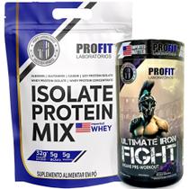 Whey Isolado 1,8kg + Pré Treino Ultimate Iron Fight 270g - Profit Whey Isolado 1,8kg + Pré Treino Ultimate Iron Fight 270g - Profit