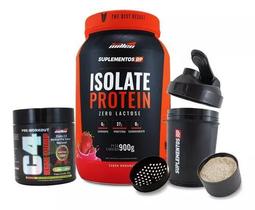 Whey Isolado 900g + C4 Pré Treino 45doses + Shakeira Dupla