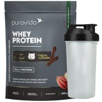 Whey Isolado Lingua de Gato 450g Coqueteleira - PuraVida Whey Isolado Lingua de Gato 450g Coqueteleira - PuraVida