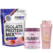 Whey Isolate Protein Mix 900g + Colágeno com Ácido Hialurônico 250g + Coqueteleira 650ml