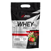 Whey Pro 900g BodyAction WPC Vitaminas e Minerais Recuperação Muscular