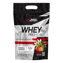 Whey Pro 900g BodyAction WPC Vitaminas e Minerais Recuperação Muscular