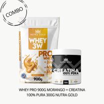 Whey Pro Doce de Leite 900g + Creatina 300g Nutra Gold Combo Suplemento