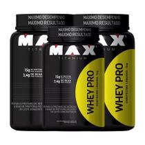 Whey Pro Morango 1kg - 3 Unidades - Max Titanium