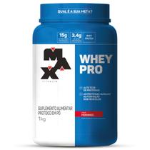 Whey Pro Protein Concentrado Max Titanium Pro - 1kg Morango