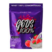 Whey Proein 100% Concentrada Gods Whey 900g Pouch Morango Canibal Inc Whey Proein 100% Concentrada Gods Whey 900g Pouch Morango Canibal Inc