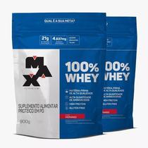Whey Protein 100% 900g Refil Max Titanium Kit 2 Unidades