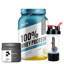 Whey Protein 100% Concentrado (900g) Shark Pro + Creatina Monohidratada 300g MAX + Coqueteleira 2 Doses 450 ml Integralm