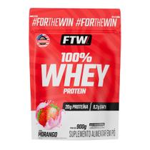 Whey Protein 100 Concentrado Refil 900g Sabor Morango FTW
