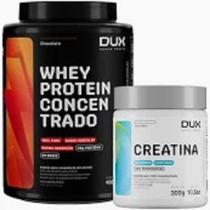 Whey Protein 100% Concentrado Sabor Coco 900g+Creatina Monohidratada 100% de 300g-Dux Nutrition