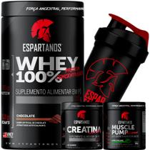 Whey Protein 100%,Creatina,pré-treino Limão,Shaker - ESPARTANOS Whey Protein 100%,Creatina,pré-treino Limão,Shaker - ESPARTANOS