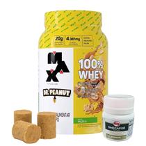 Whey Protein 100% Dr Peanut Pote 900g Max Titanium Suplemento Em Pó Sabores Wei Proteim Treino Força + Dose Diversas Vitafor