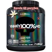 Whey Protein 100 HD 1,8kg Black Skull Ganho de Massa, Recuperação Muscular, Força e Performance