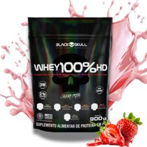 Whey protein 100% HD Black Skull 900g Refil ( MORANGO )