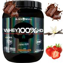 Whey Protein 100 HD Pure 450g Pote BLACK SKULL Isolado Hidrolisado Concentrado Suplemento de Proteína
