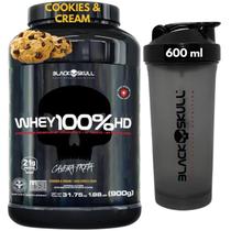 Whey Protein 100% HD Pure POTE 900g + COQUETELEIRA 600ml - Kit Black Skull Whey 100% HD 3W Isolado - Hidrolisado - Concentrado + SHAKEIRA