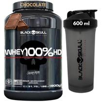 Whey Protein 100% HD Pure POTE 900g + COQUETELEIRA 600ml - Kit Black Skull Whey 100% HD 3W Isolado - Hidrolisado - Concentrado + SHAKEIRA