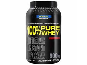 Whey Protein 100 Pure Whey Morango 900g - Probiótica c/ BCAA