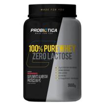 Whey Protein 100% Pure Zero Lactose 900G - Morango - Probiótica