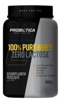 Whey Protein 100% Pure Zero Lactose 900G - Probiótica - Morango - Probiotica