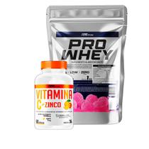 Whey Protein 1Kg + Vitamina C + Zinco 60 Capsulas - Pro Healthy