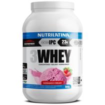 Whey Protein 3W Nutrilatina Sabor Morango Cream 900g
