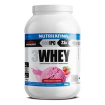 Whey Protein 3w Sabor Morango Cream 900g Nutrilatina