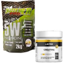 Whey protein 5w 2kg builder pro + creatina lavitan 300g