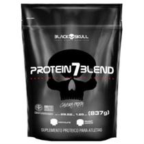 Whey Protein 7 Black Skull-Caveira Preta- Refil-837G Morango