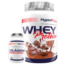 Whey Protein 900g + Colágeno Hidrolisado 100 caps - Hyperpure Kit para fortalecimento de músculos e firmeza da pele