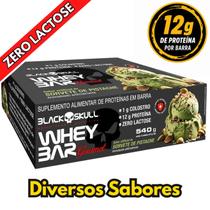 Whey Protein Bar Gourmet Black Skull Caixa C/12un Recuperação Muscular, Zero Lactose e Sabor Gourmet Whey Protein Bar Gourmet Black Skull Caixa C/12un Recuperação Muscular, Zero Lactose e Sabor Gourmet