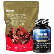 Whey Protein Basic 1Kg + Arginina Pura 120 Caps Growth