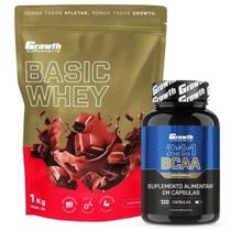 Whey Protein Basic 1Kg + Bcaa 2:1:1 120 Caps Growth