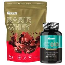 Whey Protein Basic 1Kg + Coenzima Q10 60 Caps Growth