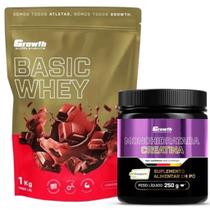 Whey Protein Basic 1Kg + Creatina Pura 250g Creapure Growth Whey Protein Basic 1Kg + Creatina Pura 250g Creapure Growth