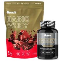 Whey Protein Basic 1Kg + Cromo Picolinato 120 Caps Growth
