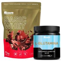 Whey Protein Basic 1Kg + Glutamina Pura 250g Growth