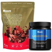 Whey Protein Basic 1Kg + L-Carnitina Em Pó 200g Growth