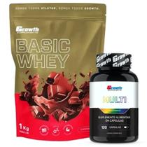 Whey Protein Basic 1Kg + Multivitaminico 120 Caps Growth