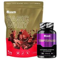 Whey Protein Basic 1Kg + Triptofano 120 Caps Growth