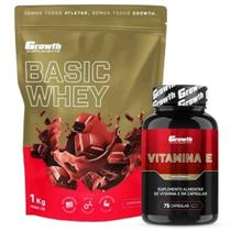Whey Protein Basic 1Kg + Vitamina E 75 Caps Growth