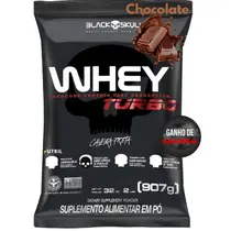 Whey Protein Black Skull 907g Concentrado TURBO Proteína para Ganho de Massa e Crescimento Muscular