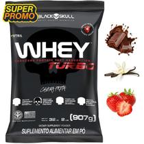 Whey Protein Black Skull 907g Concentrado TURBO Proteína para Ganho de Massa e Crescimento Muscular