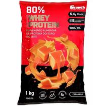 Whey Protein Caramelo 80% Proteína Concentrado 1Kg Premium Growth Suplementos Original