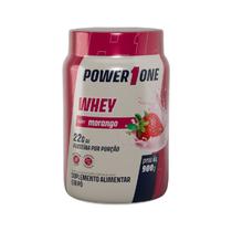 Whey Protein Concentrado 100% - 900g Morango - Power1One Whey Protein Concentrado 100% - 900g Morango - Power1One