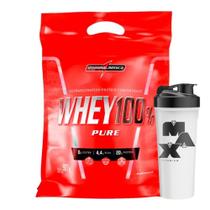 Whey Protein Concentrado 100% Pure 900g Integralmedica + Coqueteleira Variada